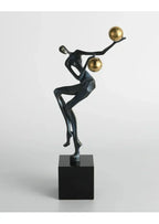 Metal Statue - Nordic Silver Acrobatic Figure, dimensions view - House Of Avana