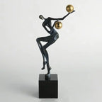 Metal Statue - Nordic Silver Acrobatic Figure, alternate view - House Of Avana