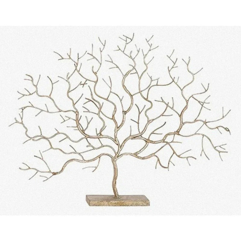 Metal Tree Decorative Sculpture Home Decor Statue Accent Figurine 32 x 4 x 24 Sier House Of Avana
