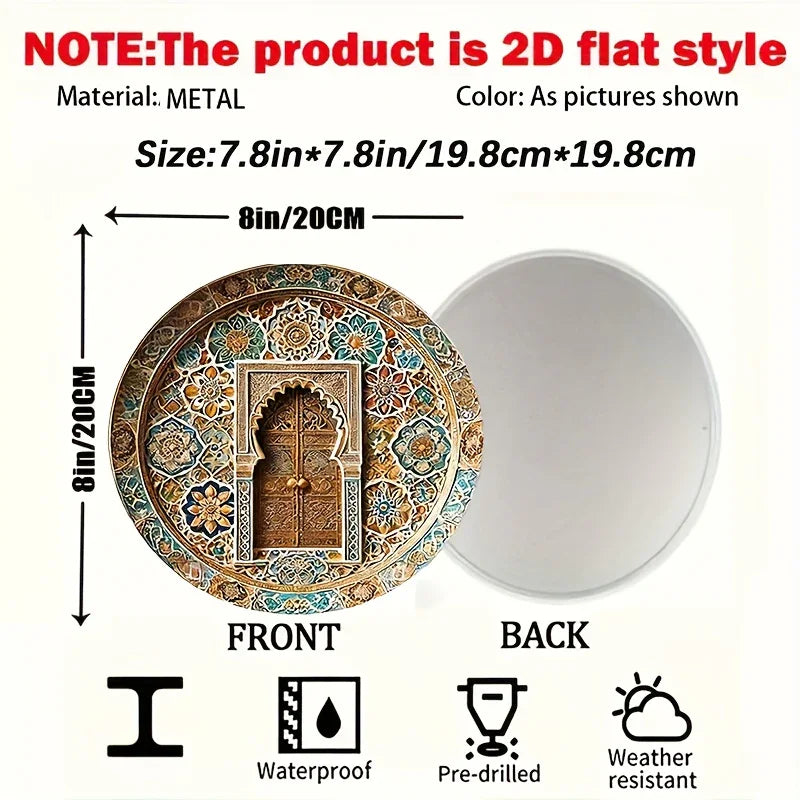 Wall Art - Metal Arch Turquoise, top view - House Of Avana