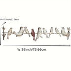 3d Metal Birds on a Wire Wall Art, side view - House Of Avana