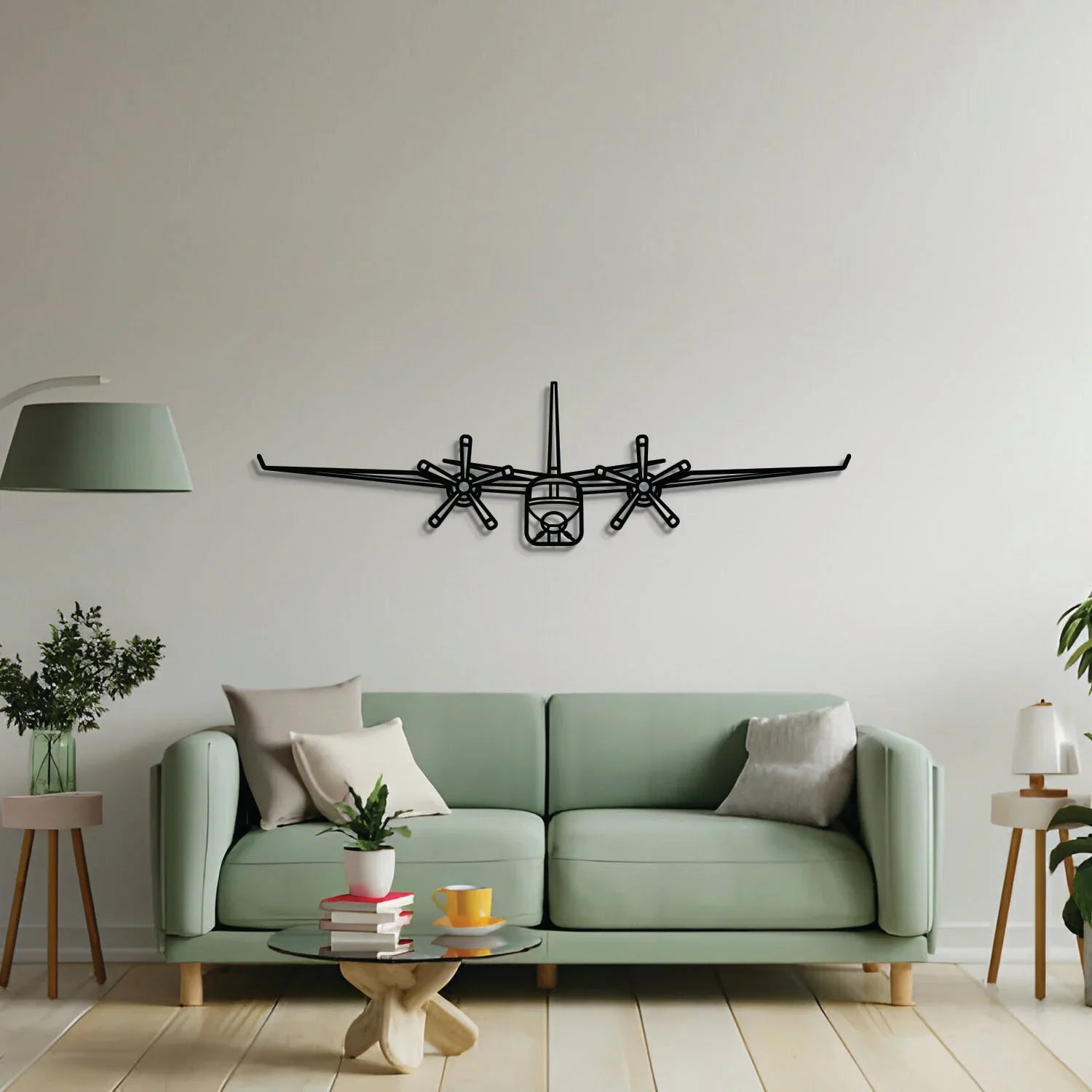 1000 Front Metal Aircraft Wall Art - Ncp0510, back view - House Of Avana