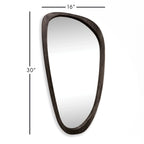 Mid-Century Modern Asymmetrical Black Wood Mirror Vintage Shopper