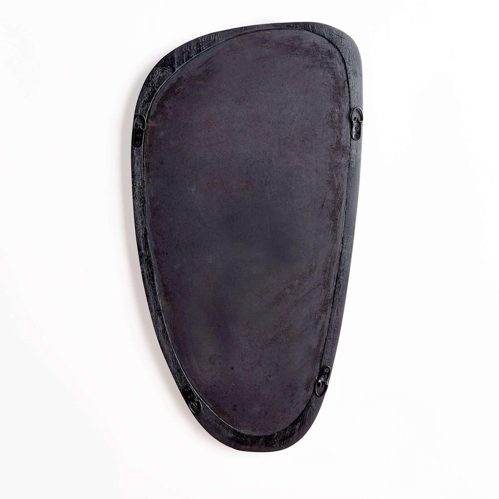 Mid-Century Modern Asymmetrical Black Wood Mirror Vintage Shopper