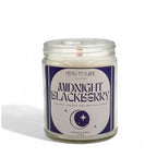 Black glass candle with midnight blackberry scent, 7 oz soy wax - House of Avana