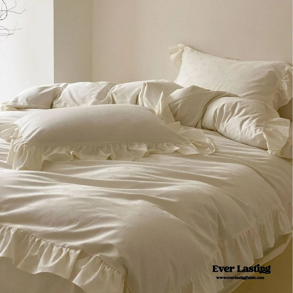 Milena Ribbon Bow Ruffle Bedding Set Ever Lasting