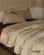 Millard Geometric Jacquard Bedding Set / Brown Ever Lasting