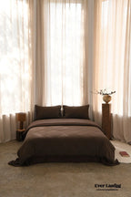 Millard Geometric Jacquard Bedding Set / Brown Ever Lasting