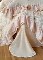 Millie Lace Ruffle Floral Bedding Set / Blue Ever Lasting