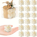 Mini white bubble candles in glass holders, set of 30 - House of Avana