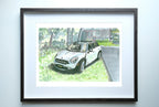 Mini Cooper Countryman Painting, Cute Car, Print, back view - House Of Avana