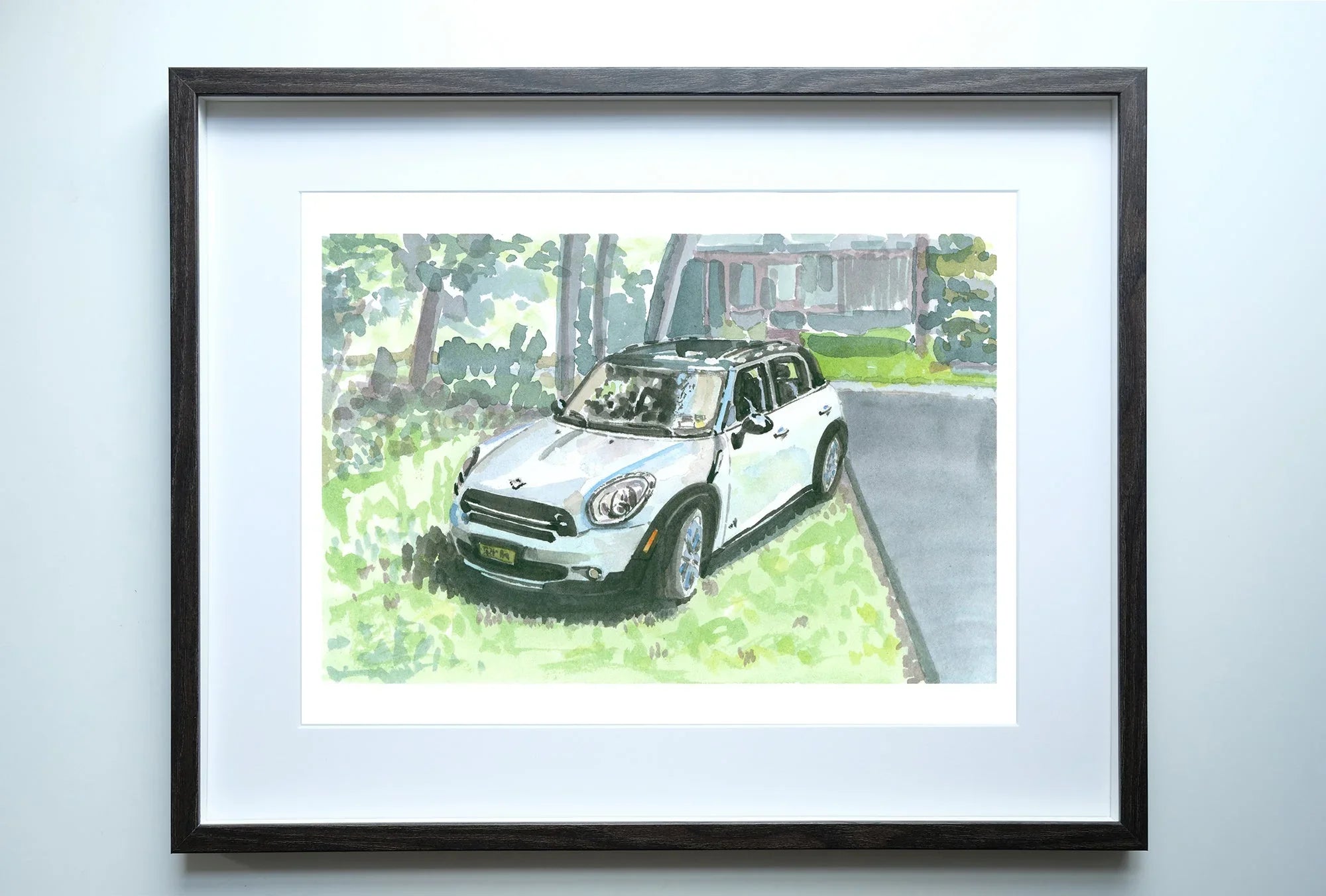 Mini Cooper Countryman Painting, Cute Car, Print, back view - House Of Avana