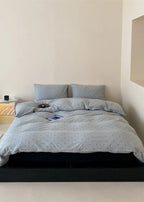 Mini Polka Dot Jersey Knit Bedding Set / Cream + Pumpkin Orange Ever Lasting