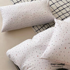 Mini Polka Dot Jersey Knit Bedding Set / Cream + Pumpkin Orange Ever Lasting