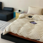 Mini Polka Dot Jersey Knit Bedding Set / Cream + Pumpkin Orange Ever Lasting