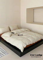 Mini Polka Dot Jersey Knit Bedding Set / Cream + Pumpkin Orange Ever Lasting