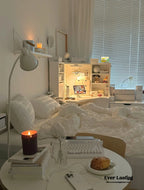 Minimal Bubble Textured Bedding Set / Blue Ever Lasting