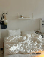 Minimal Bubble Textured Bedding Set / Blue Ever Lasting