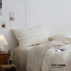 Minimal Bubble Textured Bedding Set / Blue Ever Lasting