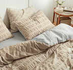 Minimal Bubble Textured Bedding Set / Blue Ever Lasting