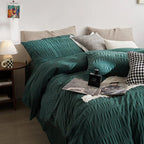 Minimal Bubble Textured Bedding Set / Blue Ever Lasting