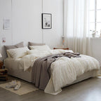 Minimal Bubble Textured Bedding Set / Blue Ever Lasting