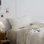 Minimal Bubble Textured Bedding Set / Blue Ever Lasting