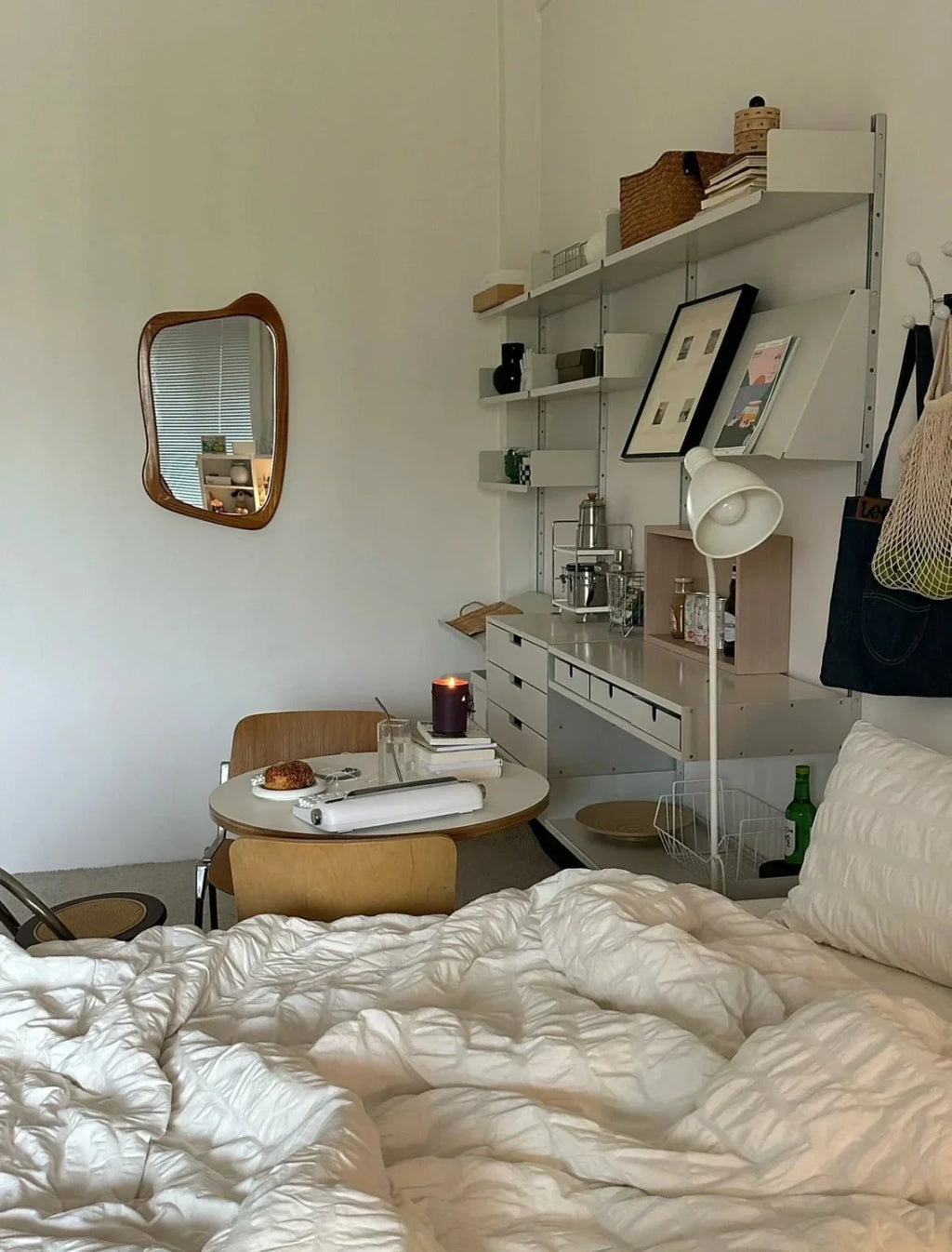 Minimal Bubble Textured Bedding Set / Blue Ever Lasting