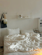 Minimal Bubble Textured Bedding Set / Blue Ever Lasting