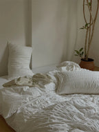 Minimal Bubble Textured Bedding Set / Blue Ever Lasting