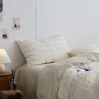 Minimal Bubble Textured Bedding Set / Blue Ever Lasting