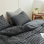 Minimal Bubble Textured Bedding Set / Blue Ever Lasting