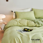 Minimal Jacquard Bedding Set / Pink Green Ever Lasting