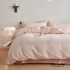 Minimal Jacquard Bedding Set / Pink Green Ever Lasting