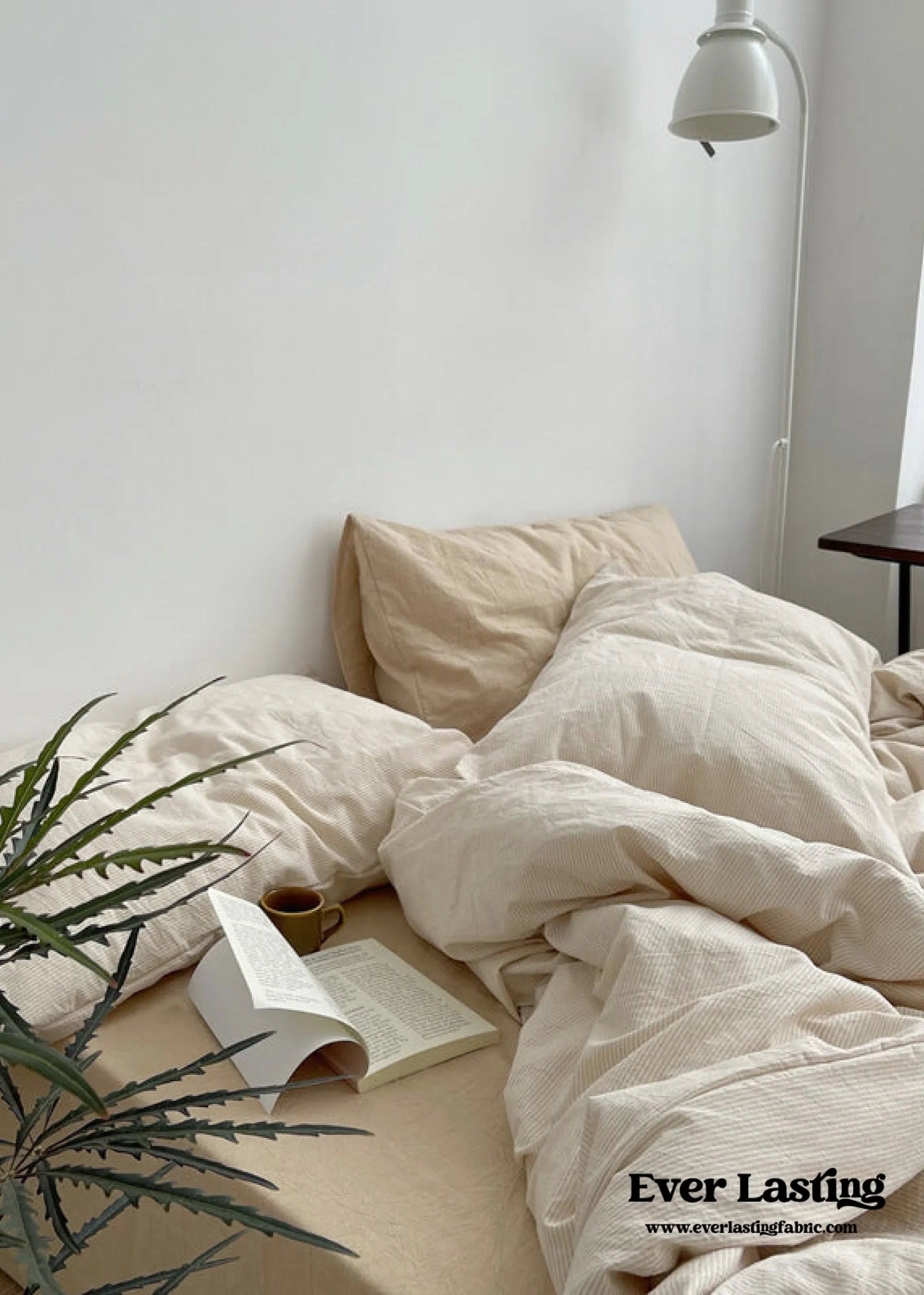 Minimal Mixed Gingham Bedding Set / Gray & Black Ever Lasting