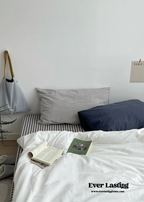 Minimal Mixed Gingham Bedding Set / Gray & Black Ever Lasting