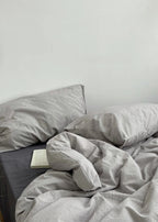 Minimal Mixed Gingham Bedding Set / Gray & Black Ever Lasting
