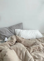 Minimal Mixed Gingham Bedding Set / Gray Ever Lasting