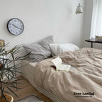 Minimal Mixed Gingham Bedding Set / Gray Ever Lasting