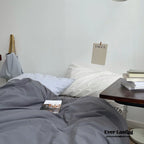 Minimal Mixed Gingham Bedding Set / Gray Ever Lasting