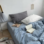 Minimal Mixed Gingham Bedding Set / Gray Ever Lasting