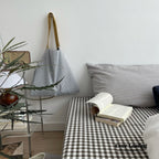 Minimal Mixed Gingham Bedding Set / Gray Ever Lasting