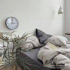 Minimal Mixed Gingham Bedding Set / Gray Ever Lasting