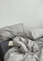 Minimal Mixed Gingham Bedding Set / Gray Ever Lasting