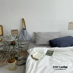 Minimal Mixed Gingham Bedding Set / Gray Ever Lasting