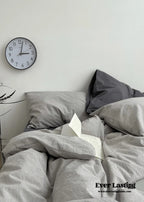 Minimal Mixed Gingham Bedding Set / Gray Ever Lasting