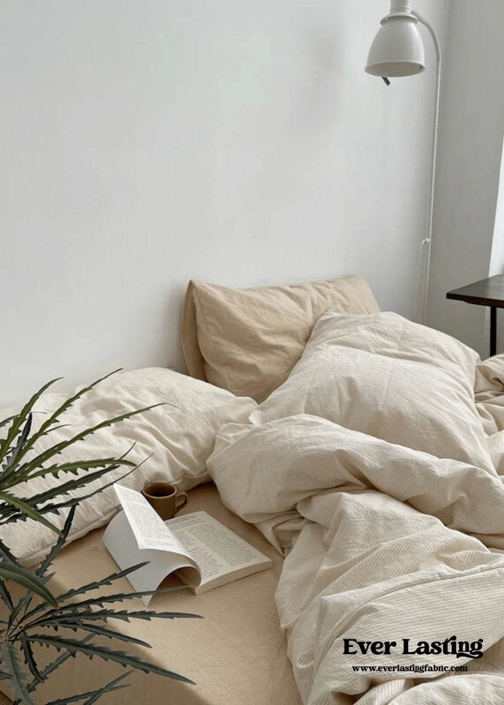 Minimal Mixed Gingham Bedding Set / Gray Ever Lasting