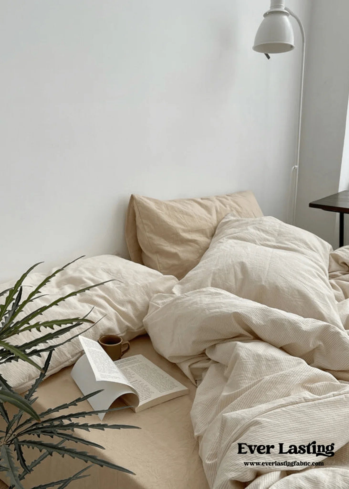 Minimal Mixed Gingham Bedding Set / Gray Ever Lasting