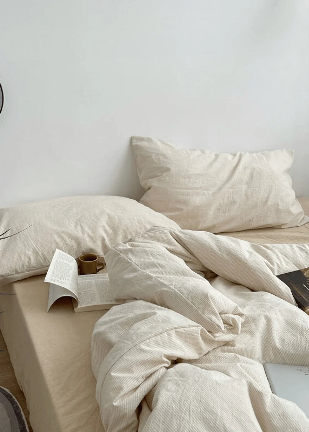 Minimal Mixed Gingham Bedding Set / Gray Ever Lasting