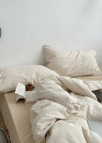 Minimal Mixed Gingham Bedding Set / Gray Ever Lasting